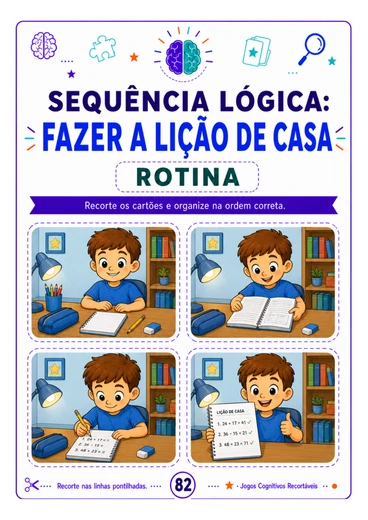 Página 82 - Sequência lógica: fazer a lição de casa
