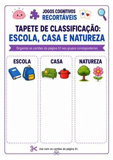 Página 52 - Tapete de classificação: escola, casa e natureza